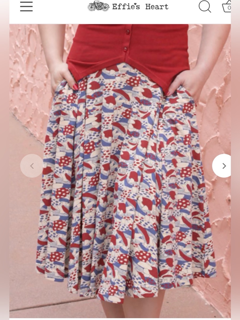 Effie’s Heart The Catalina Skirt Mushroom Print , XL